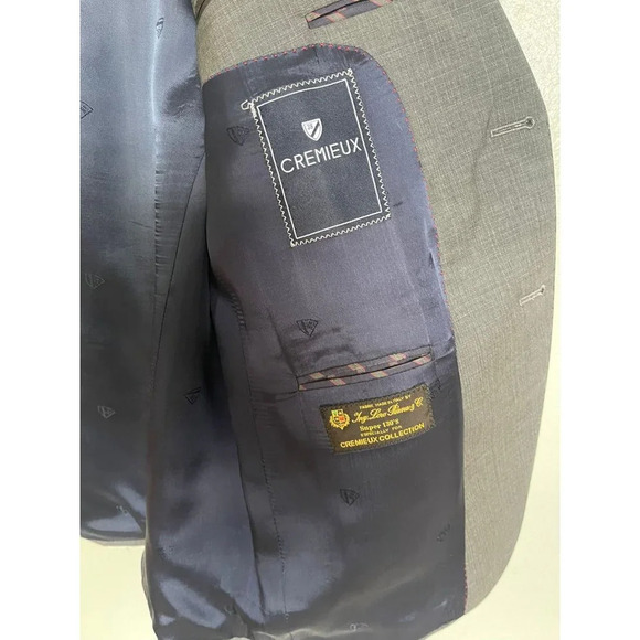 Cremieux Collection Mens Loro Piana Wool Long Sleeve Blazer Coat Suit Gray 44R - Picture 8 of 10